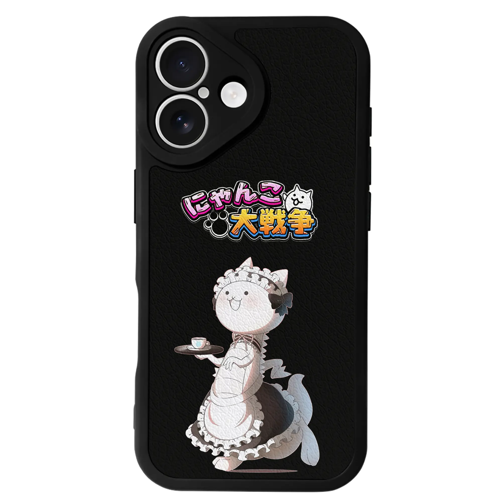 にゃんこ大戦争 グッズ - IPhone 16シリーズ対応 ・ シリコンスマホケース ・ レザー調 ・ 高精度フィット ・ 耐衝撃 ・ ワイヤレス充電対応 ・ 精密カット